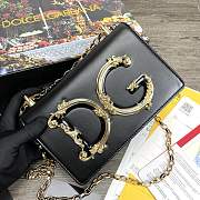 Dolce & Gabbana DG Girls Logo-Embellished In Black Leather Shoulder Bag BI141 Size 21x5x13.5cm - 3