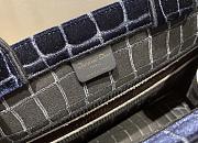 Dior Book Tote Bayadere In Blue Velvet Leather Size 41x32cm - 4