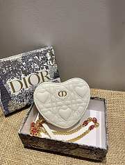 Dioramour Dior Caro Heart Pouch With Chain S5097 11x10x1.5cm - 1