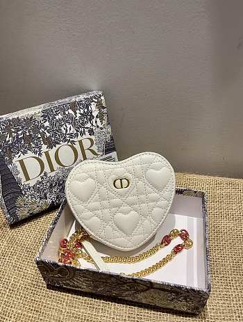 Dioramour Dior Caro Heart Pouch With Chain S5097 11x10x1.5cm