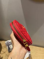 Dioramour Dior Caro Heart Pouch With Red Chain S5097 11x10x1.5cm - 3