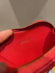 Dioramour Dior Caro Heart Pouch With Red Chain S5097 11x10x1.5cm - 2