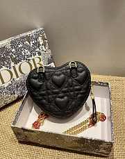 Dioramour Dior Caro Heart Pouch With Black Chain S5097 11x10x1.5cm - 6
