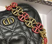 Dioramour Dior Caro Heart Pouch With Black Chain S5097 11x10x1.5cm - 5