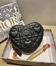 Dioramour Dior Caro Heart Pouch With Black Chain S5097 11x10x1.5cm - 2