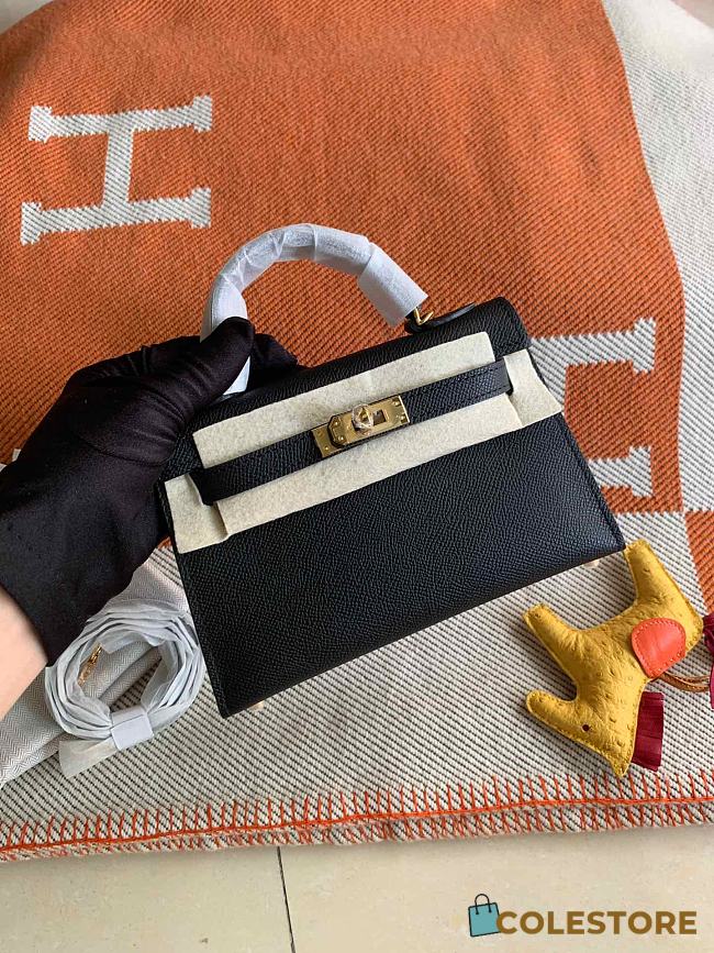 Hermes Mini Kelly In Black Epsom Leather 19 cm - 1