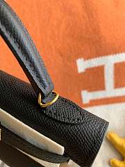 Hermes Mini Kelly In Black Epsom Leather 19 cm - 3