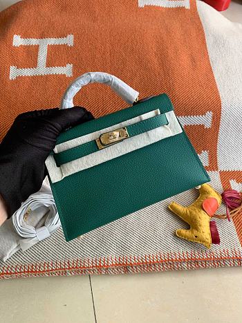 Hermes Mini Kelly In Green Epsom Leather 19 cm