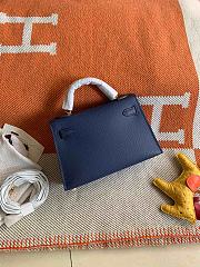 Hermes Mini Kelly In Blue Epsom Leather 19 cm - 4