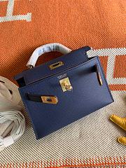 Hermes Mini Kelly In Blue Epsom Leather 19 cm - 5