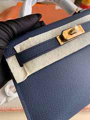 Hermes Mini Kelly In Blue Epsom Leather 19 cm - 6