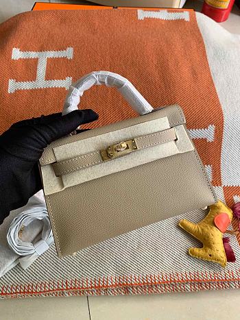 Hermes Mini Kelly In Beige Epsom Leather 19 cm