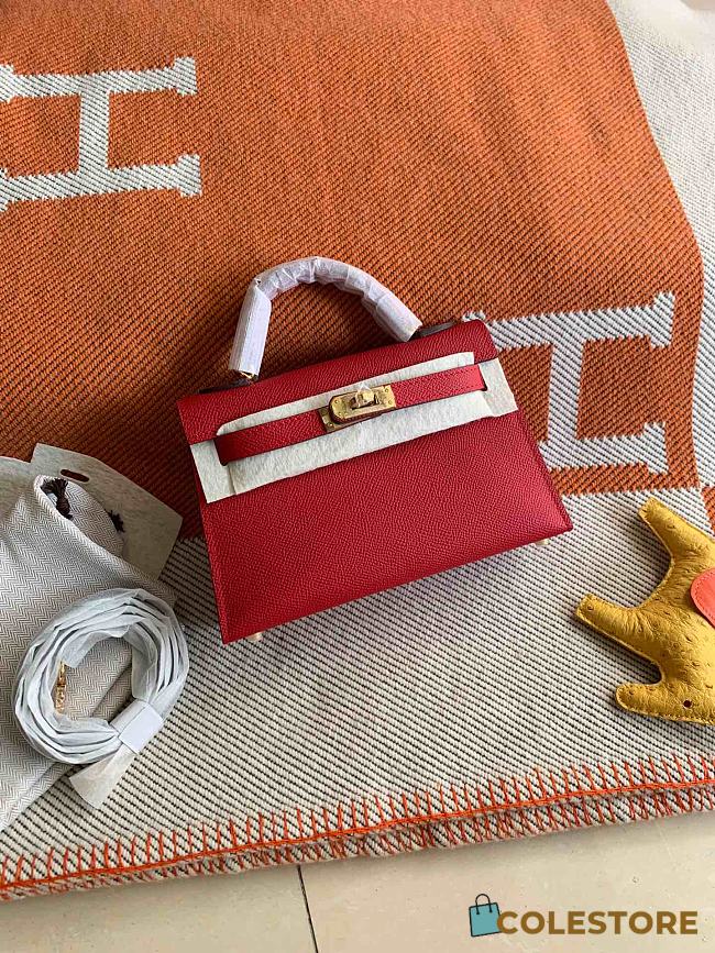 Hermes Mini Kelly In Red Epsom Leather 19 cm - 1
