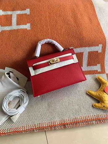 Hermes Mini Kelly In Red Epsom Leather 19 cm