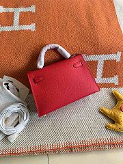 Hermes Mini Kelly In Red Epsom Leather 19 cm - 4