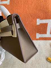 Hermes Mini Kelly In Grey Epsom Leather 19 cm - 3