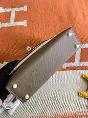 Hermes Mini Kelly In Grey Epsom Leather 19 cm - 5