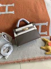 Hermes Mini Kelly In Grey Epsom Leather 19 cm - 6
