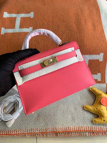 Hermes Mini Kelly In Rose Epsom Leather 19 cm