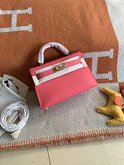 Hermes Mini Kelly In Rose Epsom Leather 19 cm - 6