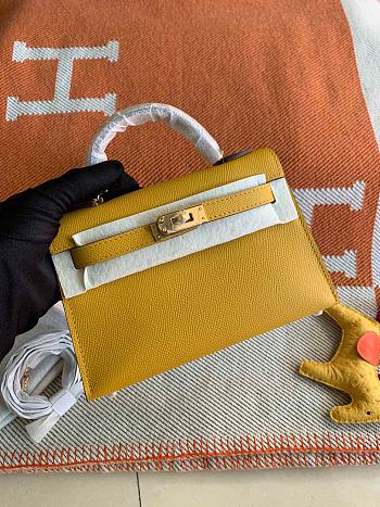 Hermes Mini Kelly In Yellow Epsom Leather 19 cm