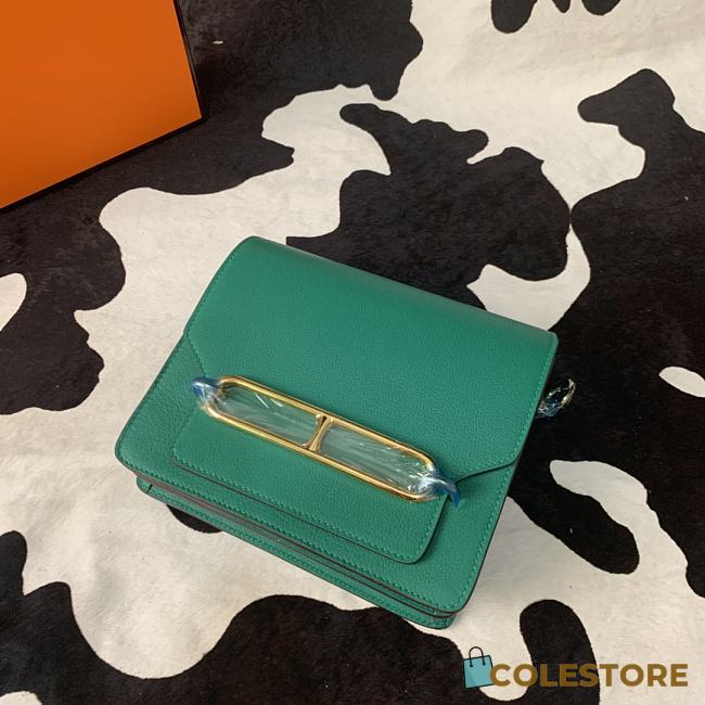 Hermes Mini Roulis Bag Green Calfskin Gold Hardware 19 cm - 1