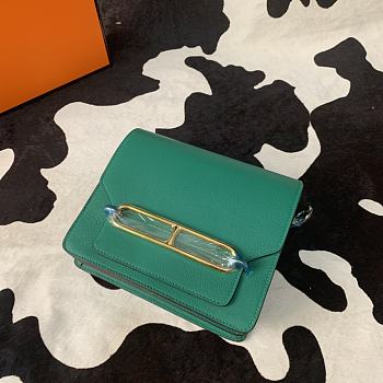 Hermes Mini Roulis Bag Green Calfskin Gold Hardware 19 cm
