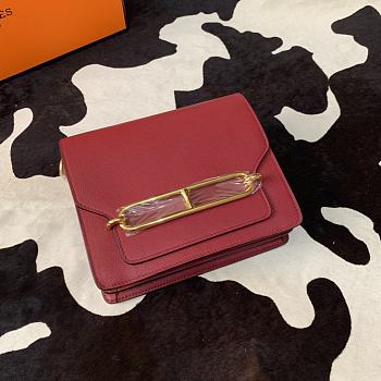 Hermes Mini Roulis Bag Bodeaux Calfskin Gold Hardware 19 cm