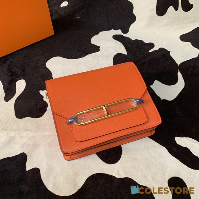 Hermes Mini Roulis Bag Orange Calfskin Gold Hardware 19 cm - 1