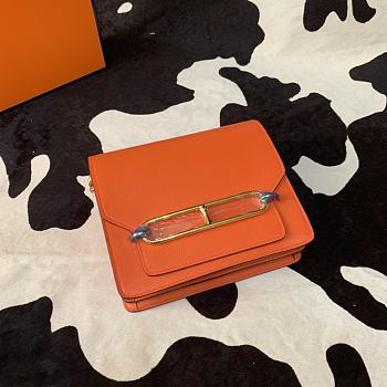 Hermes Mini Roulis Bag Orange Calfskin Gold Hardware 19 cm