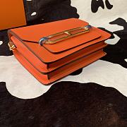 Hermes Mini Roulis Bag Orange Calfskin Gold Hardware 19 cm - 2