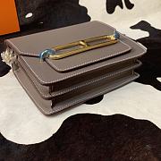 Hermes Mini Roulis Bag Grey Calfskin Gold Hardware 19 cm - 6
