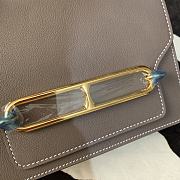 Hermes Mini Roulis Bag Grey Calfskin Gold Hardware 19 cm - 2