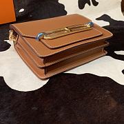 Hermes Mini Roulis Bag Brown Calfskin Gold Hardware 19 cm - 5