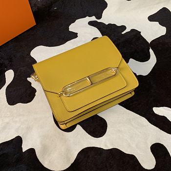 Hermes Mini Roulis Bag Yellow Calfskin Gold Hardware 19 cm