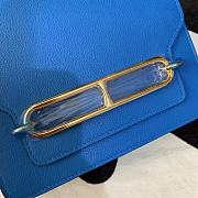 Hermes Mini Roulis Bag Blue Calfskin Gold Hardware 19 cm - 3