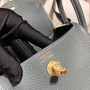 Hermes Mini Lindy Blue Gray Calfskin H082607 19cm  - 2