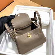 Hermes Mini Lindy Gray Calfskin H082607 19cm  - 6