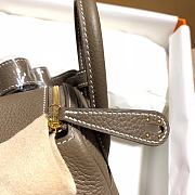 Hermes Mini Lindy Gray Calfskin H082607 19cm  - 5