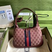 Gucci Jackie 1961 Small Shoulder Bag In Burgundy GG Canvas ‎636706 Size 28x19x4.5cm - 4