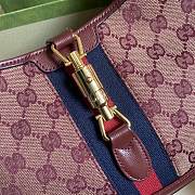 Gucci Jackie 1961 Small Shoulder Bag In Burgundy GG Canvas ‎636706 Size 28x19x4.5cm - 5