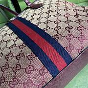 Gucci Ophidia Medium Tote With Web In Burgundy GG Canvas 631685 Size 38x28x14cm - 6