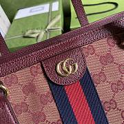 Gucci Ophidia Medium Tote With Web In Burgundy GG Canvas 631685 Size 38x28x14cm - 4