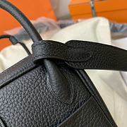 Hermes Mini Lindy Black Calfskin H082607 19cm - 5