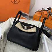 Hermes Mini Lindy Black Calfskin H082607 19cm - 3