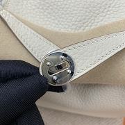 Hermes Mini Lindy White Calfskin H082607 19cm - 6