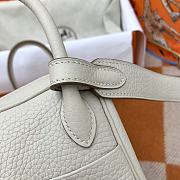 Hermes Mini Lindy White Calfskin H082607 19cm - 4