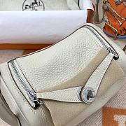 Hermes Mini Lindy White Calfskin H082607 19cm - 3