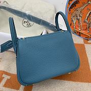 Hermes Mini Lindy Blue Calfskin H082607 19cm - 2
