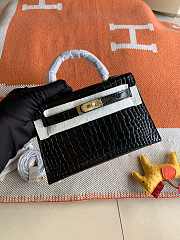 Hermes Mini Kelly In Black Crocodile Leather 19 cm - 1